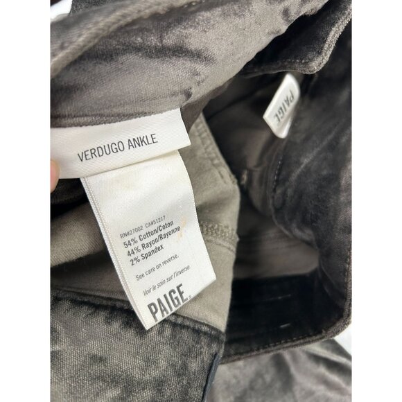 Paige Womens Verdugo Ankle Metallic Coated Skinny Jeans Size 26 Olive Green - Picture 7 of 12